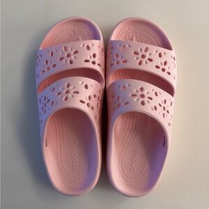 Crocs Floral Slide Sandals - Pink - Women’s Size 7